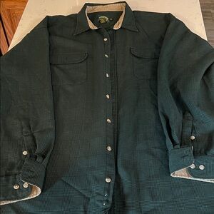 Cabela's Forest Green Checkered Shirt